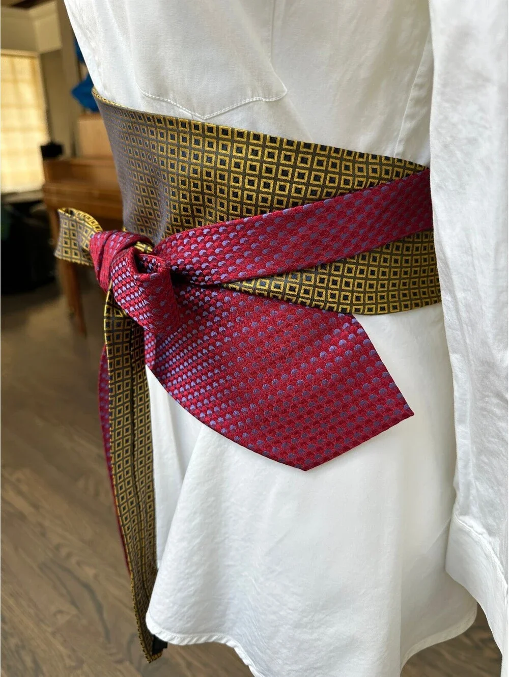 Upcycled Silk Necktie Obi Belt | Handmade Corset Style Belt | One-of-a-Kind | OS